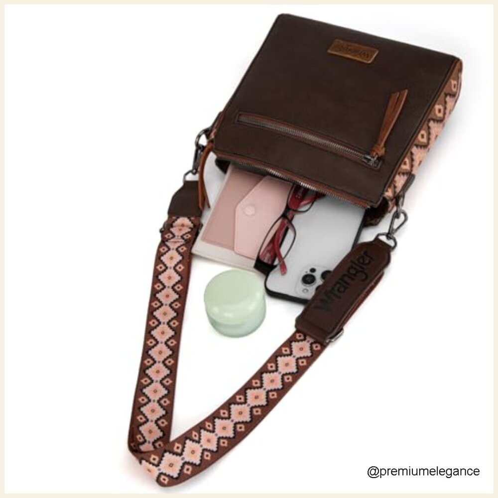 Medium Crossbody Bag with Aztec Patchwork Design … - image 6